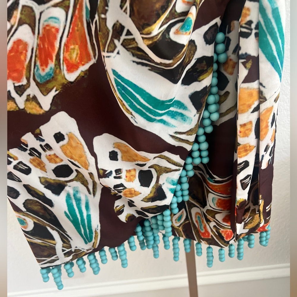 SOLD. Hutch Beaded Wrap Dress Metallic Detail Midi NWT Size Small Cocktail - Picture 5 of 11
